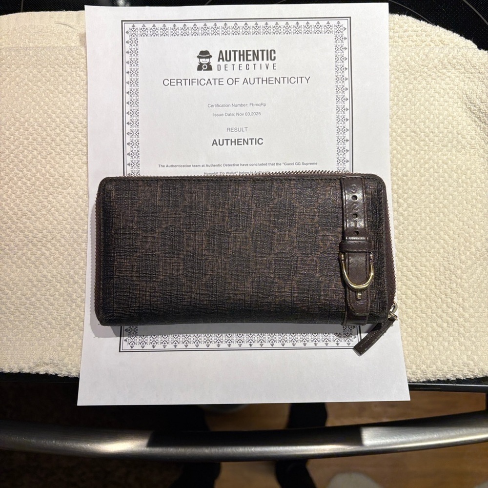 Gucci signature dark brown wallet